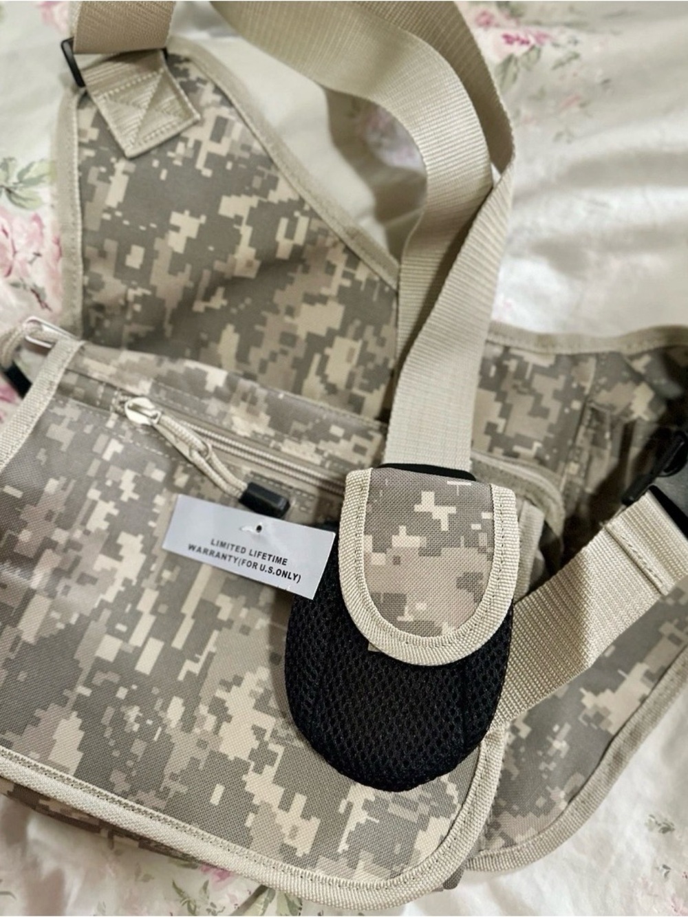 Tactical Digital Camo Men's Crossbody Bag - Beige